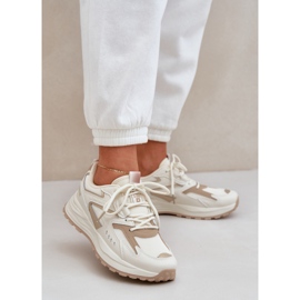 Big Star Zapatos deportivos femeninos grandes estrellas nn274a096 sistema beige de alta polisura 2