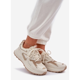 Big Star Zapatos deportivos femeninos grandes estrellas nn274a096 sistema beige de alta polisura 1