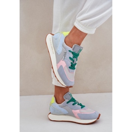 Zapatillas de deporte para mujeres en el sistema de espuma de memoria Big Star NN274682 Blue Platform azul 8