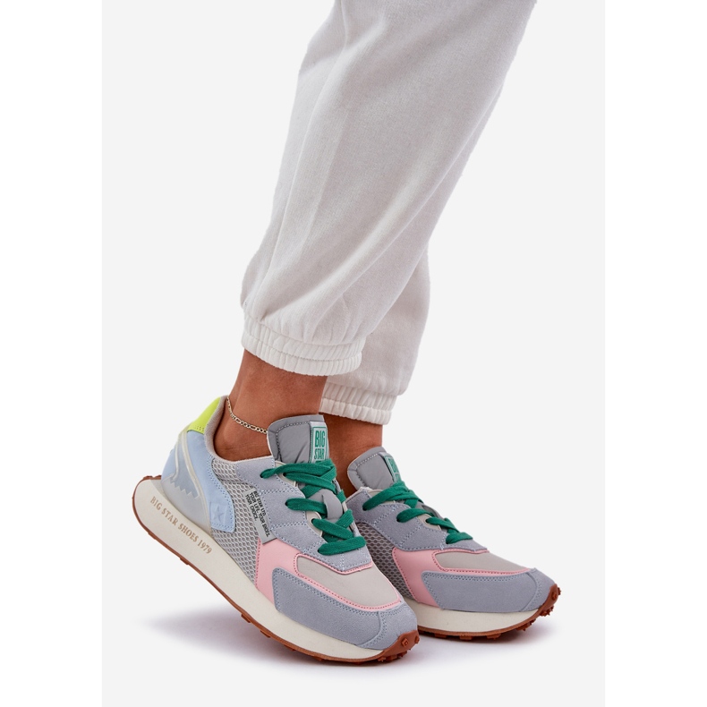 Zapatillas de deporte para mujeres en el sistema de espuma de memoria Big Star NN274682 Blue Platform azul 1