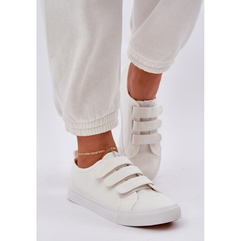 Zapatillas de zapatillas de velcro juveniles blanco 1