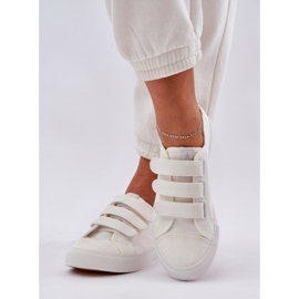 Zapatillas de zapatillas de velcro juveniles blanco 4