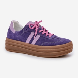 Zazoo N1068S4 Suchadoras de ante mujeres en la plataforma Dark Violet violeta 4
