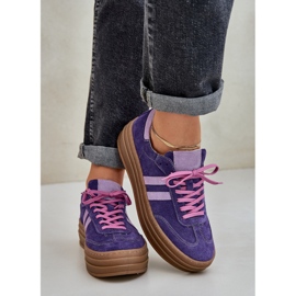 Zazoo N1068S4 Suchadoras de ante mujeres en la plataforma Dark Violet violeta 5
