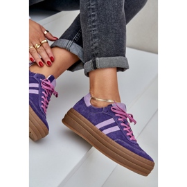 Zazoo N1068S4 Suchadoras de ante mujeres en la plataforma Dark Violet violeta 7