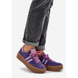 Zazoo N1068S4 Suchadoras de ante mujeres en la plataforma Dark Violet púrpura 1