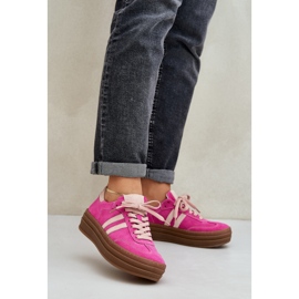 Zazoo N1068S4 Suchadoras de ante mujeres en la plataforma Fuchsia rosado 2