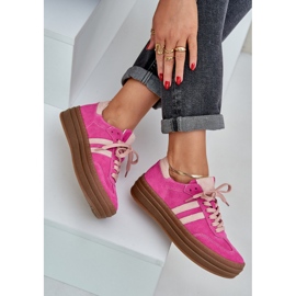 Zazoo N1068S4 Suchadoras de ante mujeres en la plataforma Fuchsia rosado 8