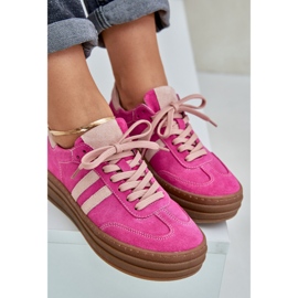 Zazoo N1068S4 Suchadoras de ante mujeres en la plataforma Fuchsia rosado 9