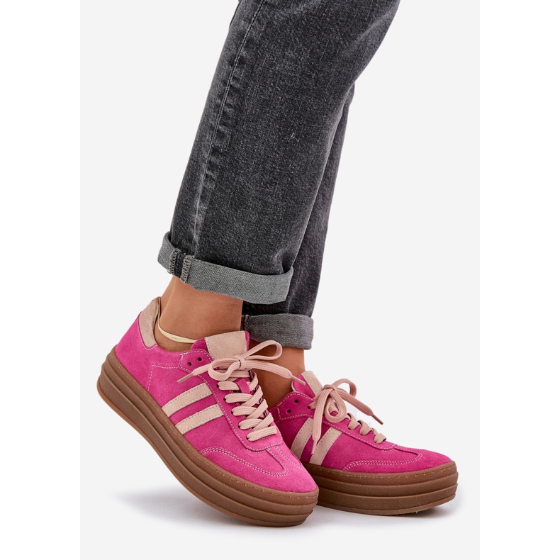 Zazoo N1068S4 Suchadoras de ante mujeres en la plataforma Fuchsia rosado 1
