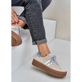 Zazoo N1068S4 Suchadoras de ante mujeres en la plataforma beige 8