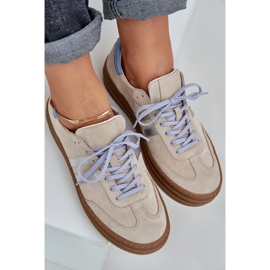 Zazoo N1068S4 Suchadoras de ante mujeres en la plataforma beige 2