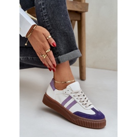 Zazoo N1068S6 Cuero de zapatillas de deporte para mujeres en la plataforma White blanco 8