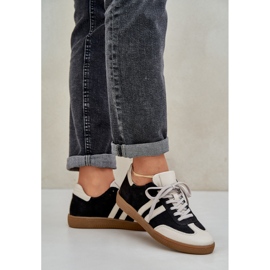 Zazoo N1068 Feates de cuero Low Women's Black Sneakers negro 5