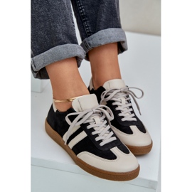 Zazoo N1068 Feates de cuero Low Women's Black Sneakers negro 7