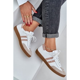 Zapatillas de piel beige de cuero Zazoo N1068 de cuero 9