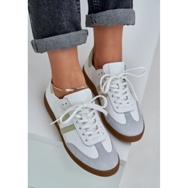 Zazoo N1068 Zapatillas Bajas Mujer Piel, Blanco 9