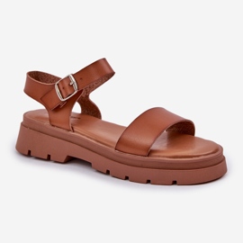 Sandalias para mujeres en la plataforma Camel marrón 4