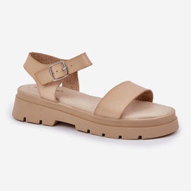 Sandalias de mujeres en la plataforma beige 4