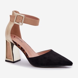 Sandalias en el pilar con los dedos de los pies puntiagudos negro 4