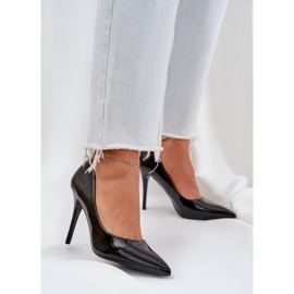 Pintados tacones altos con dedos de los pies puntiagudos negro 2