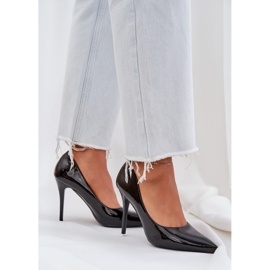 Pintados tacones altos con dedos de los pies puntiagudos negro 3