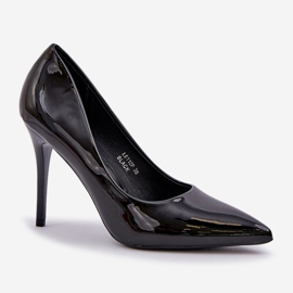 Pintados tacones altos con dedos de los pies puntiagudos negro 4