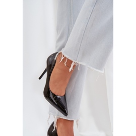 Pintados tacones altos con dedos de los pies puntiagudos negro 5