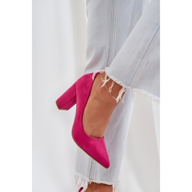 Bombas para mujeres en el pilar de ante Eco Fucsia rosado 5