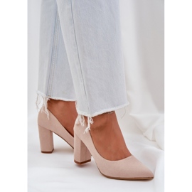 Bombas para mujeres en el beige de pilares ecológicos 3