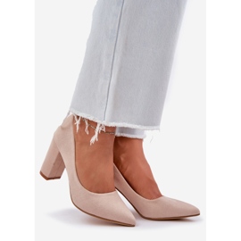 Bombas para mujeres en el beige de pilares ecológicos 1