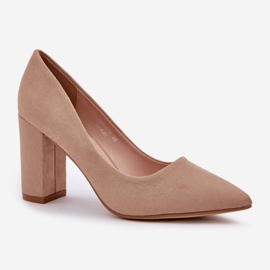 Bombas para mujeres en el poste sudor de supremo Eco beige 4