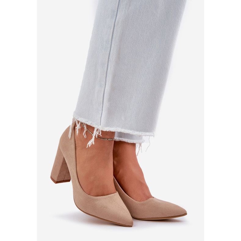 Bombas para mujeres en el poste sudor de supremo Eco beige 1