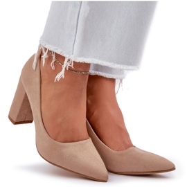 Bombas para mujeres en el poste sudor de supremo Eco beige 7