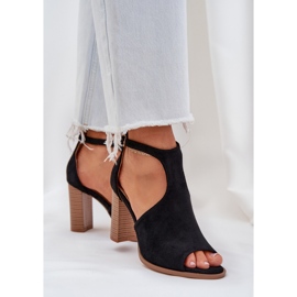 Sandalias en el Eco Suede Post Black negro 3
