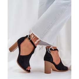 Sandalias en el Eco Suede Post Black negro 7