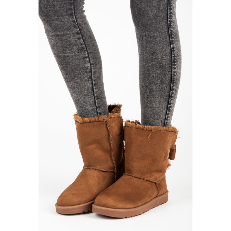 Mukluki de ante con lazo marrón 1 Mukluki de ante con lazo marrón 1