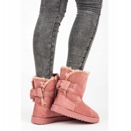 Mukluki De Gamuza Con Lazo rosado 1 Mukluki De Gamuza Con Lazo rosado 1