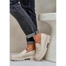 Mocasines de mujer pintados con alfileres beige oso 2