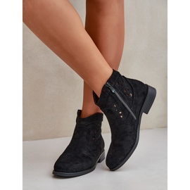 Botas abiertas para mujeres de tacón plano S.Barski Hy51-113 Negro 6