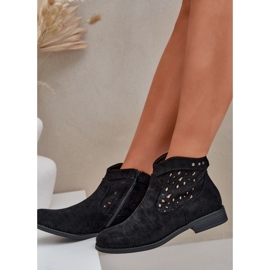 Botas abiertas para mujeres de tacón plano S.Barski Hy51-113 Negro 3