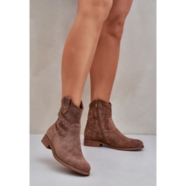 S.Barski Botas abiertas de tacón plano S. Barski Hy51-063 Brown marrón 2