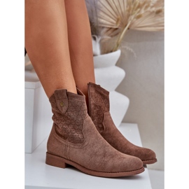 S.Barski Botas abiertas de tacón plano S. Barski Hy51-063 Brown marrón 8