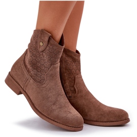S.Barski Botas abiertas de tacón plano S. Barski Hy51-063 Brown marrón 9