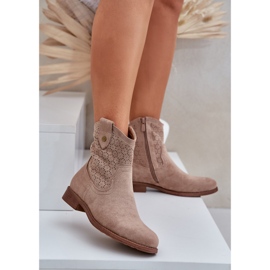 S.Barski Tacones planos abiertos beige 2