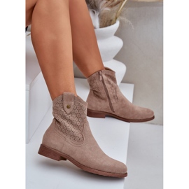S.Barski Tacones planos abiertos beige 7