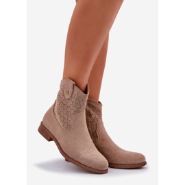 S.Barski Tacones planos abiertos beige 1