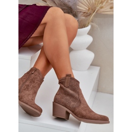 S.Barski Botas de vaquero para el Castle Eco Openwork Smart S. Barski Hy51-061 Dark beige 6
