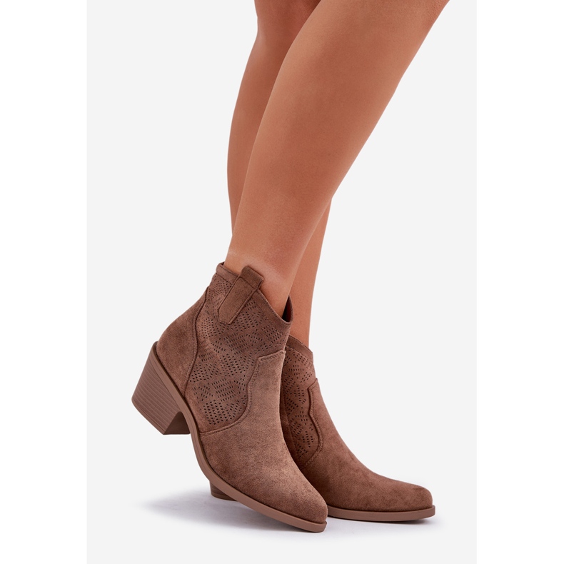 S.Barski Botas de vaquero para el Castle Eco Openwork Smart S. Barski Hy51-061 Dark beige 1