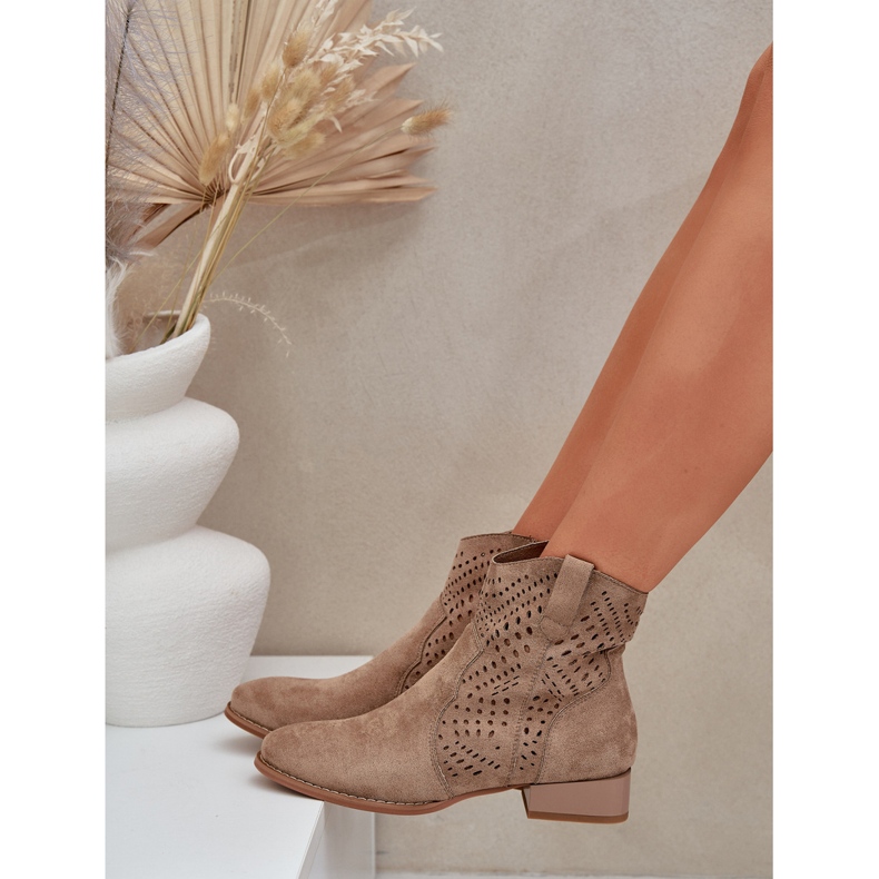 Jezzi Beige de tacones de mujeres abiertas para mujeres 2